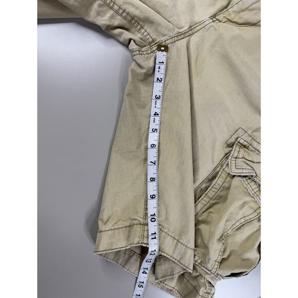 American Eagle Y2K Men's Longboard Cargo Shorts 30 Tan Ripstop Retro Surf Skate - Picture 5 of 16